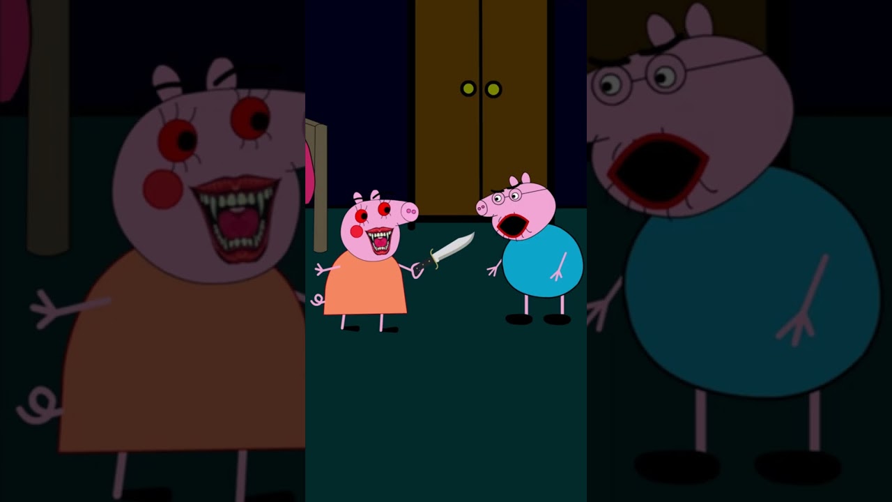 😈👾 peppa pig horror evil pig scary story shorts animation story