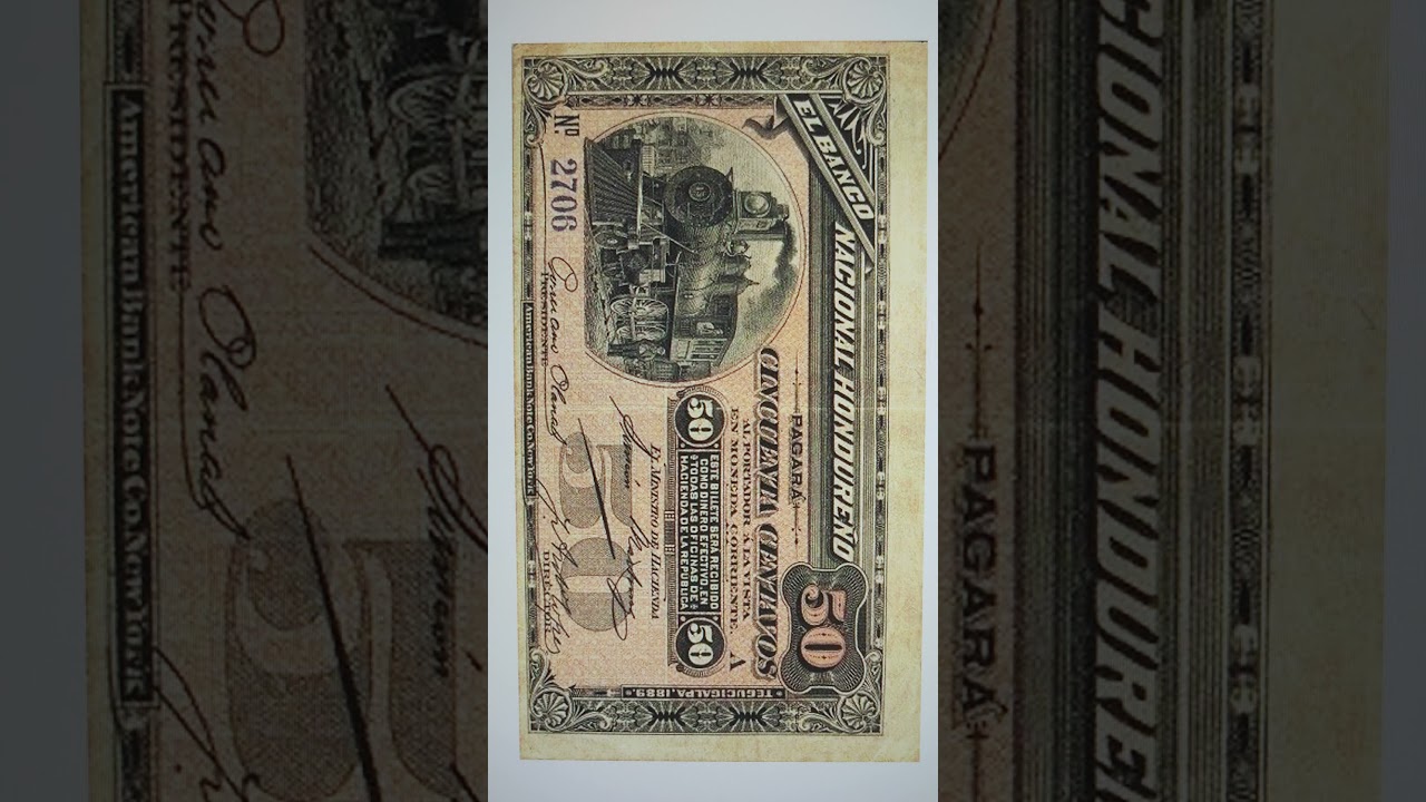 50 центавос 1889 года Гондурас. коллекция нумизмат история деньги банкноты