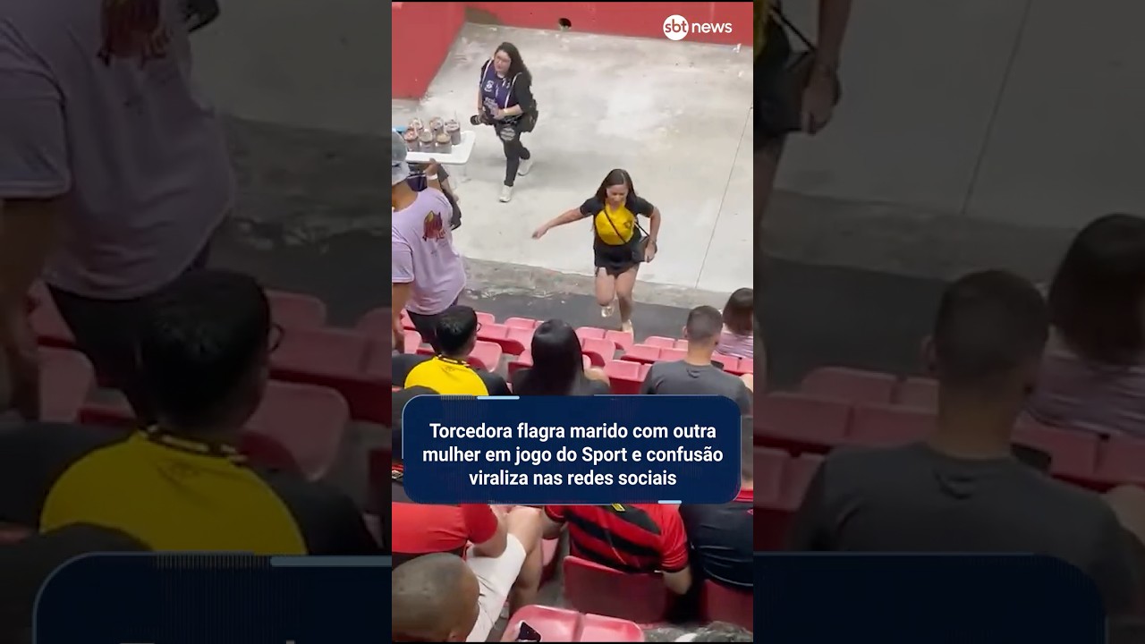 Torcedora flagra marido com outra mulher em jogo do Sport e confusão viraliza nas redes sociais