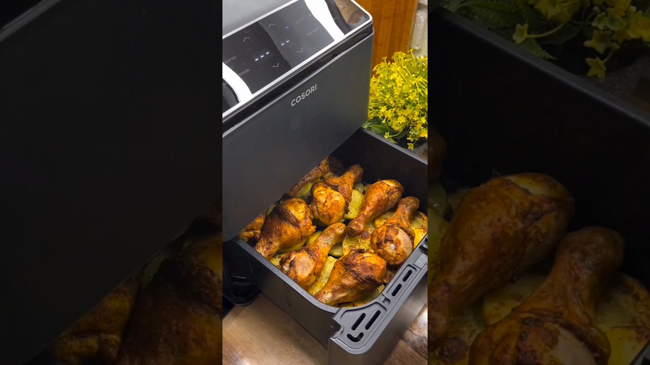 Куриные ножки с картошкой в аэрогриле Cosori 🧡 cosori рецепты готовимвкусно курица домашняяеда