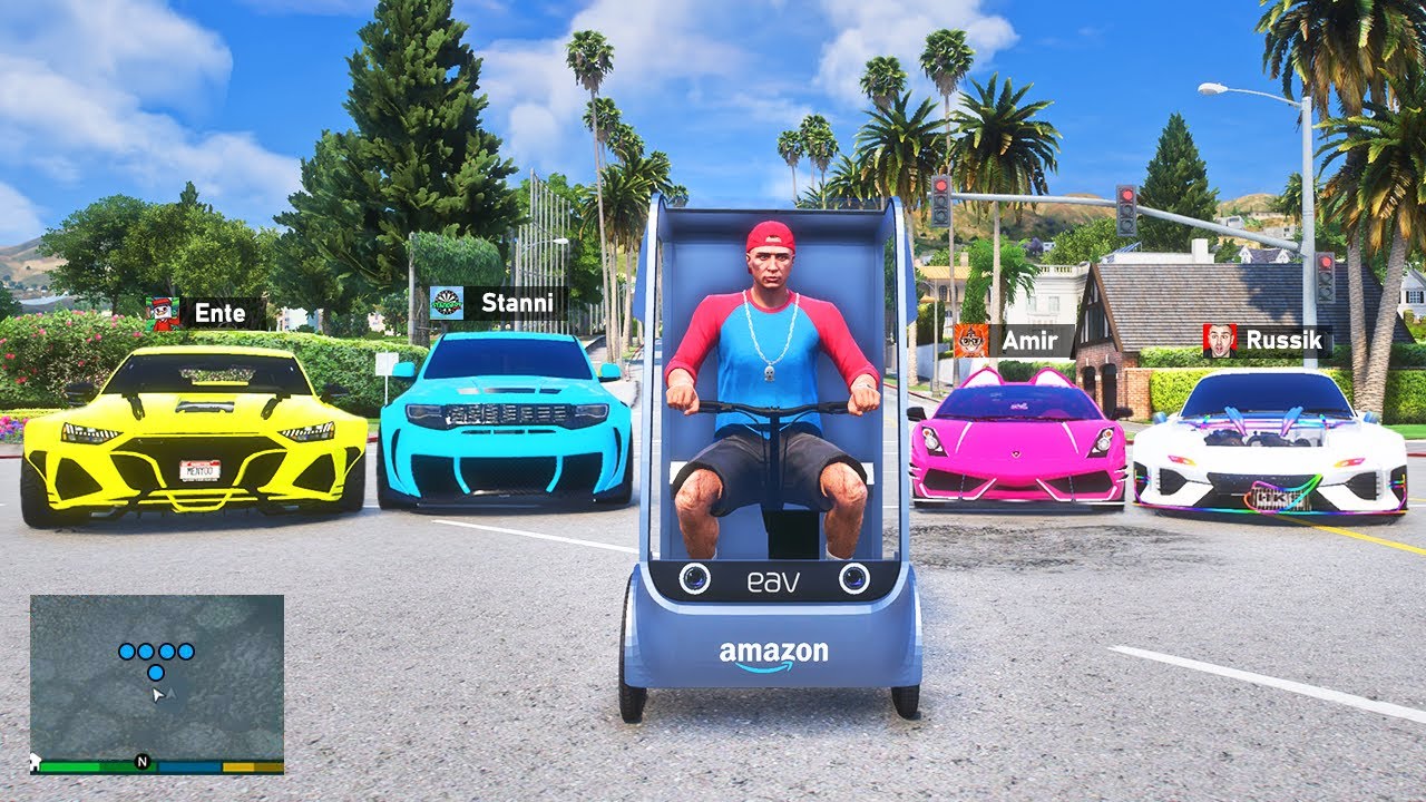 6 YOUTUBER mit NOOB AUTOS JAGEN in GTA 5!