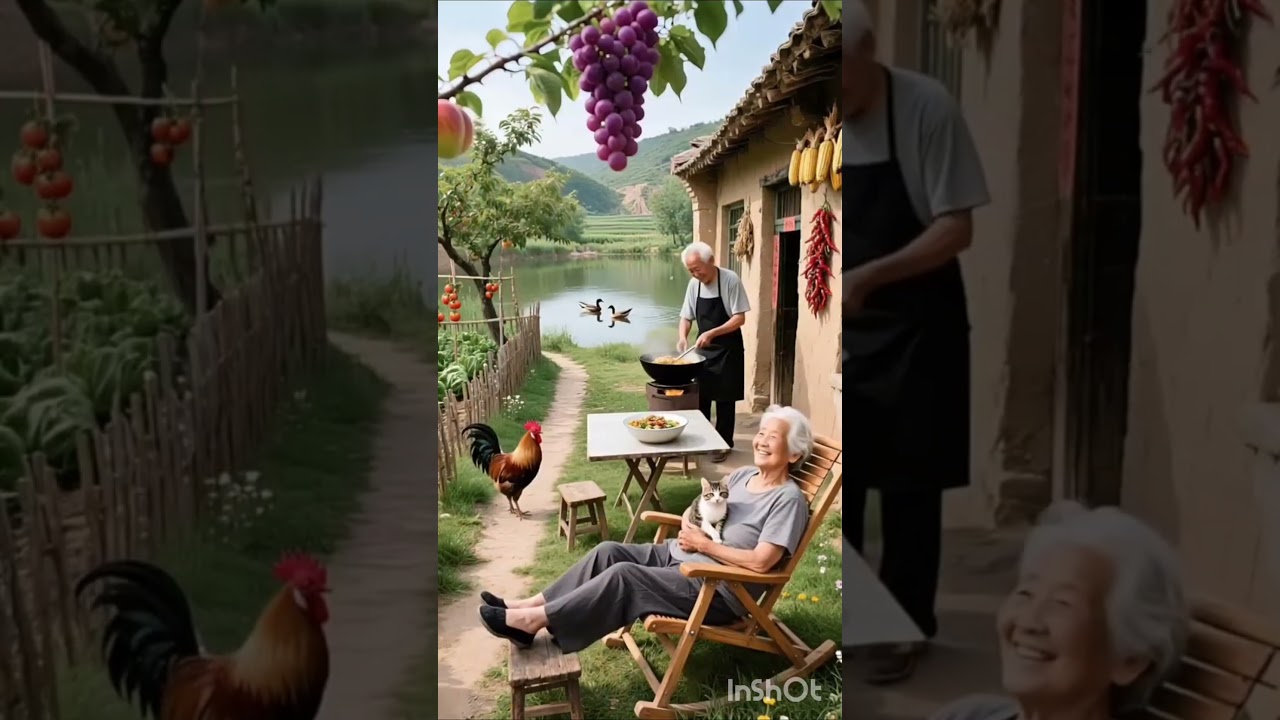 Immerse Yourself:Blissful Morning Sound& Stunning Village Views🌄#relax#nature #garden#shorts#village