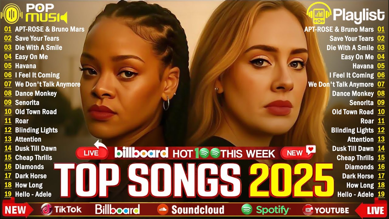 Adele, Rihanna, Selena Gomez, Dua Lipa, Bruno Mars, The Weeknd, Maroon 5, Zayn - Billboard Hot 100