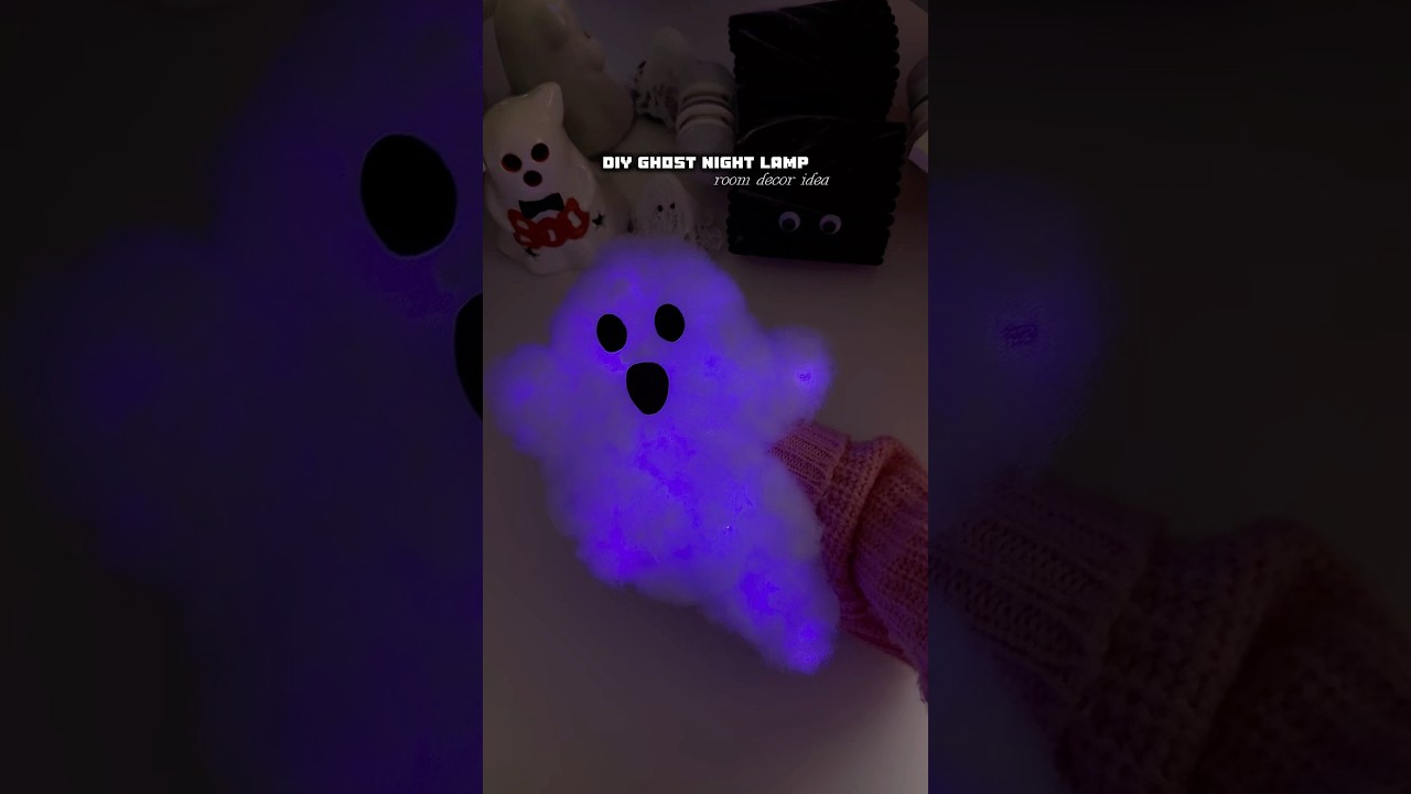 DIY Ghost Lamp 👻✨ The cutest Halloween decor ever!