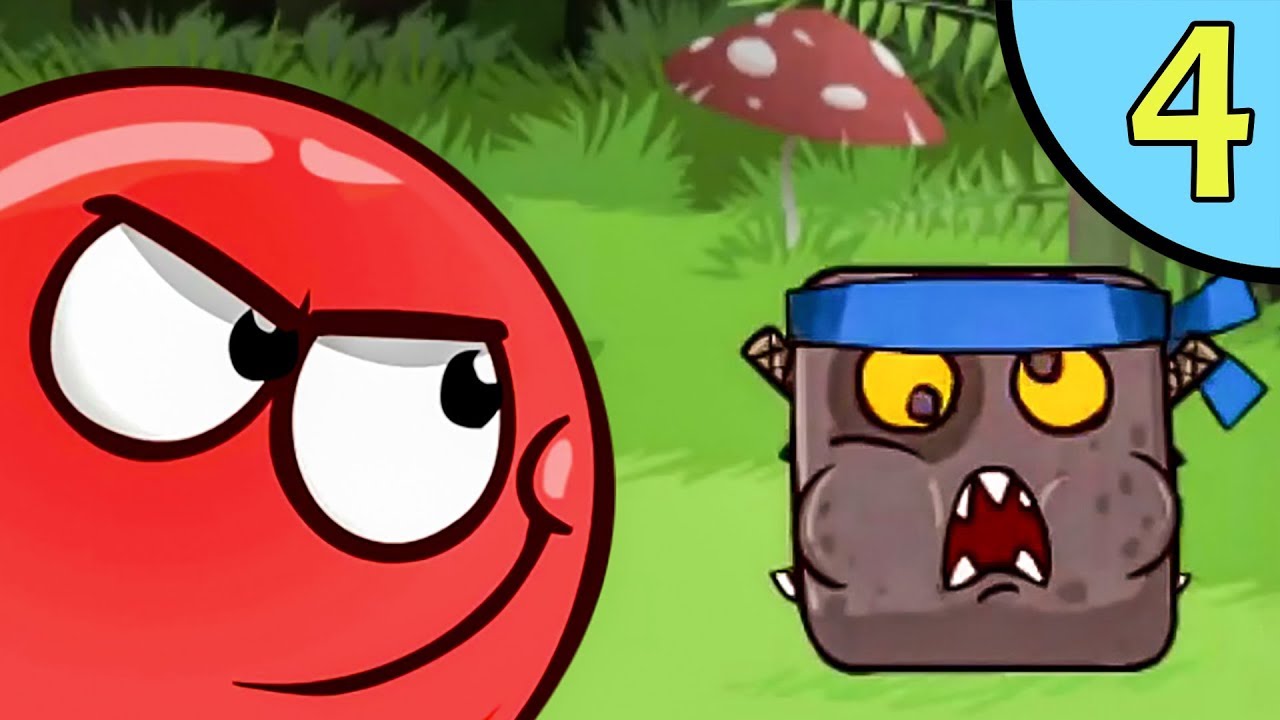Несносный КРАСНЫЙ ШАР против чёрного квадрата 4. Мультик ИГРА для детей Red Ball 4 на Игрули TV