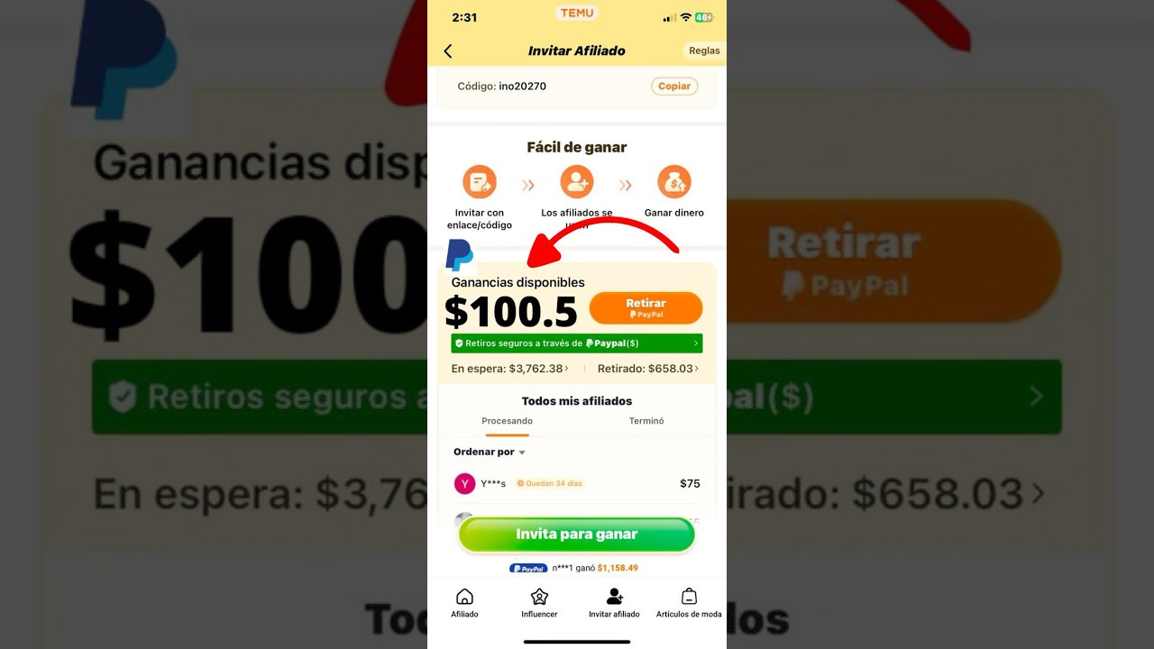 Truco Para Ganar 100 Dolares en Temu Aprende Como Ganar Dinero en Temu Facil y Rapido ganardinero
