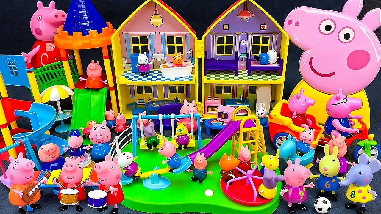 ASMR Ultimate Unboxing PEPPA PIG Super Playground Happy House Toy Playset😍Satisfying Toys