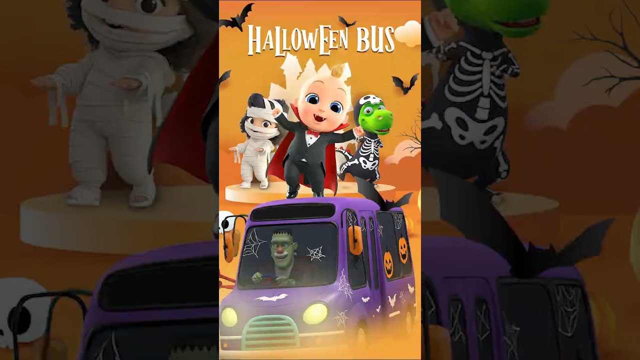 Wheels On The Bus - HALLOWEEN BUS Spooky Kids Songs and Nursery Rhymes
