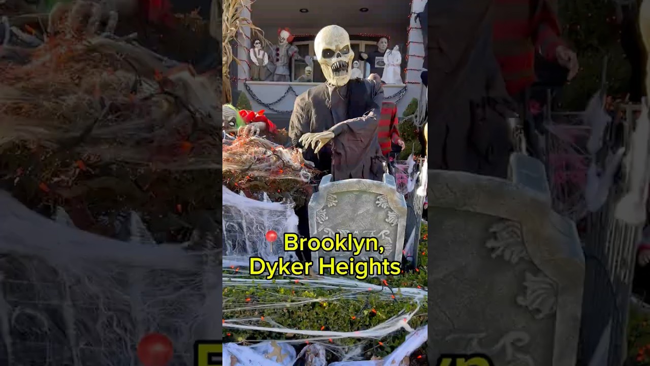 Самая украшенная улица на Хеллоуин в Нью-Йоркеshorts хеллоуин halloween travelvlog путешествия