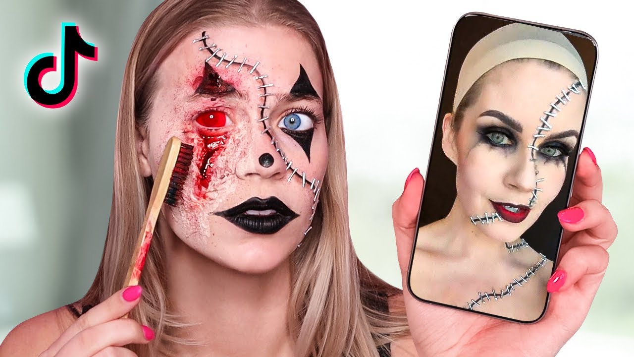 Testing VIRAL Halloween Makeup Hacks From TIKTOK