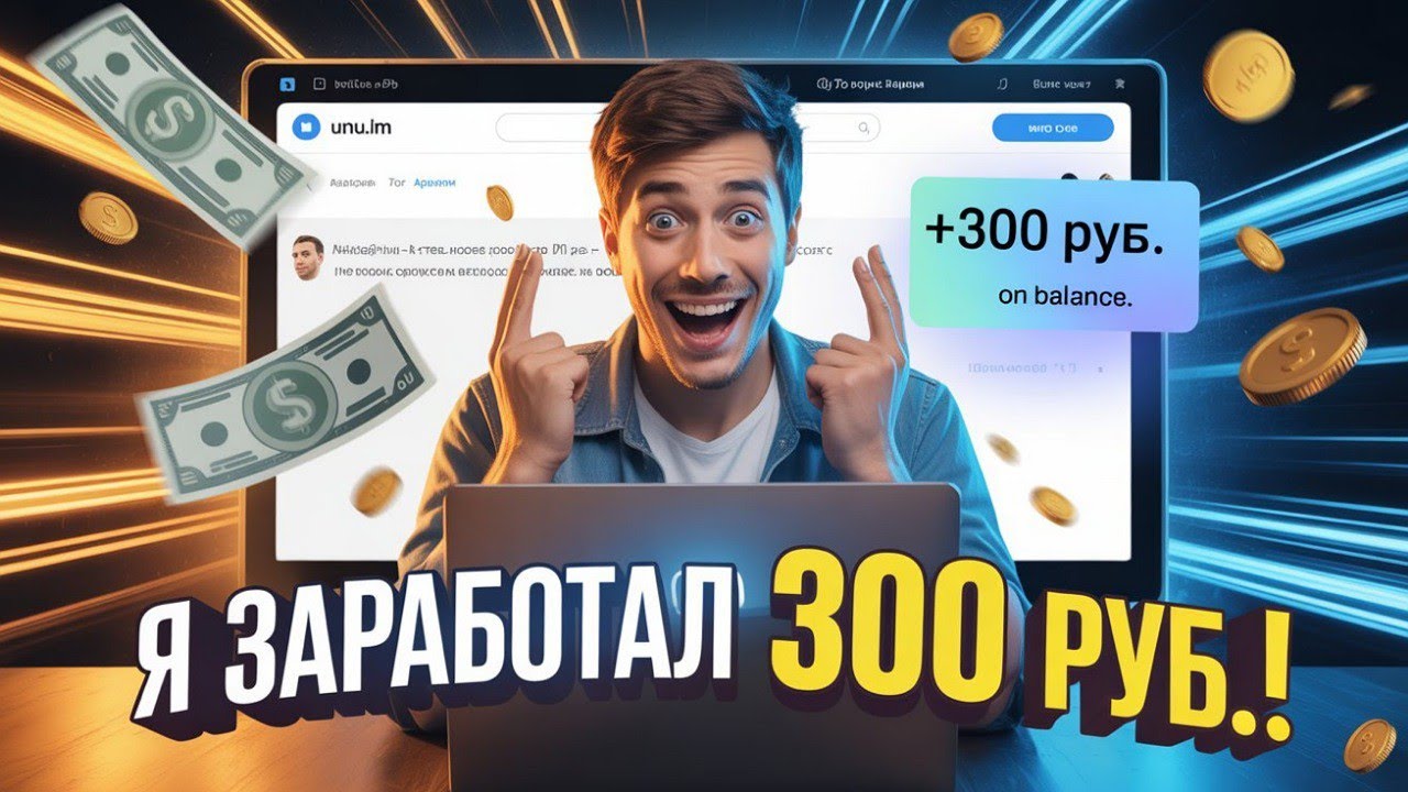 Заработок в интернете без вложений / как я начал с сайта unu и вышел на 300₽ в день заработок