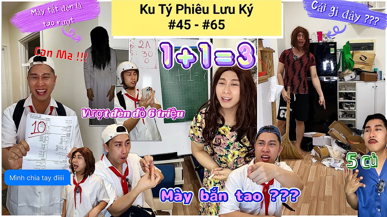 Ku Tý Phiêu Lưu Ký #45 - #65  (Tuyển tập video YouTube Shorts) : Con Ma Tắt Đèn , Vượt Đèn Đỏ ,1+1=3