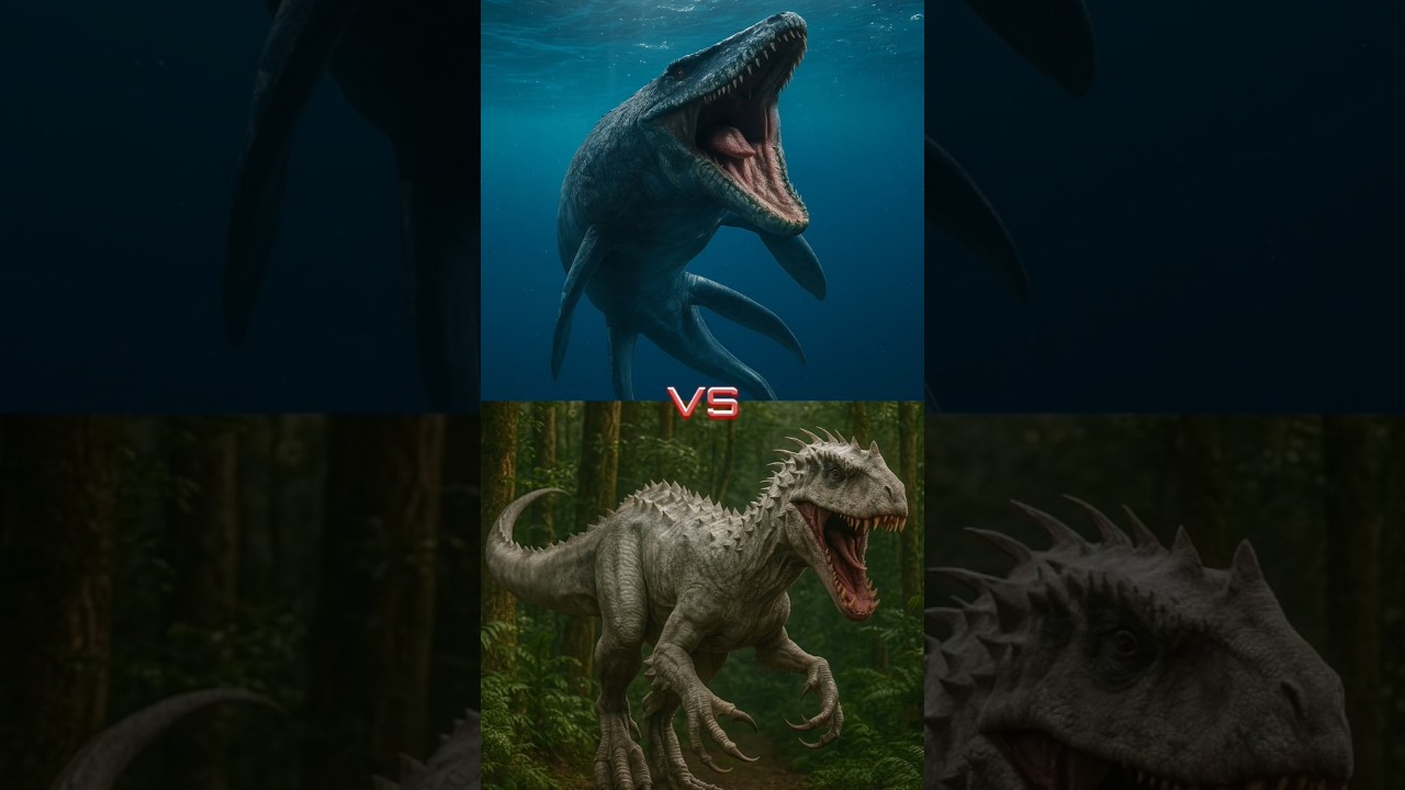 Indominus rex vs Mosasaurus vs T Rex indominusrex mosasaurus trex