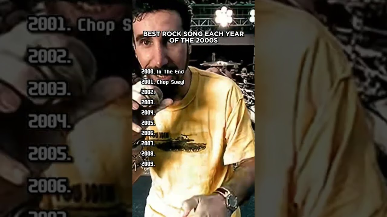 Best rock song each year of the 00s 00s rockmusic numetal alternativerock