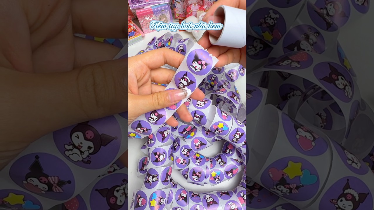 Unbox hình dán kuromi nhiều mẫu sticker unboxing hinhdan kuromi tiemtaphoanhakem