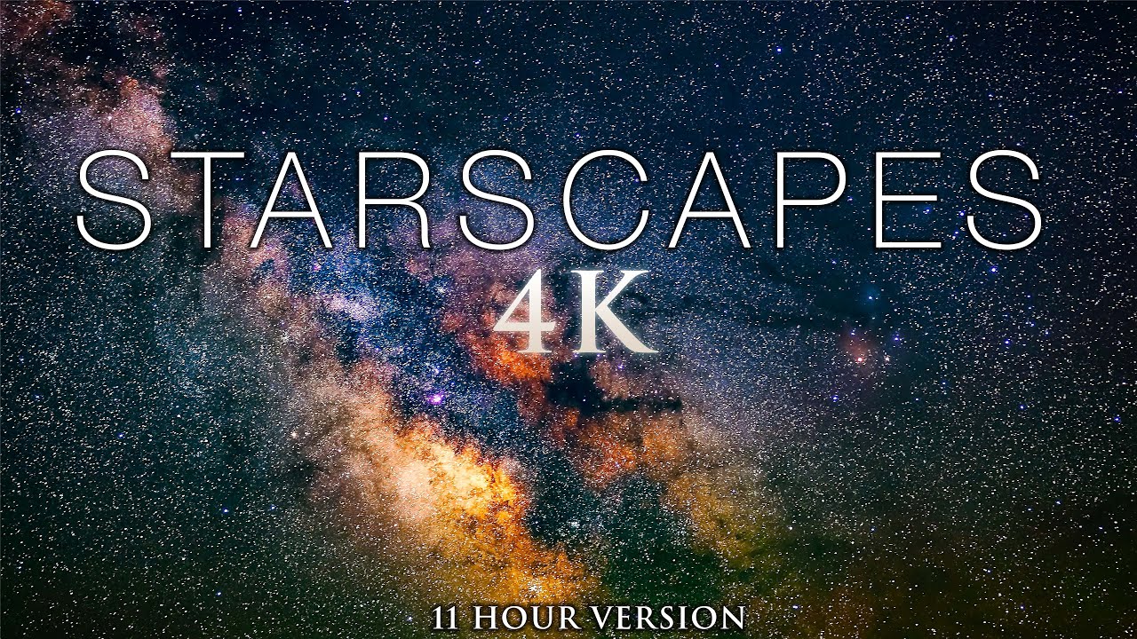 8 HOURS of STARSCAPES (4K) Stunning AstroLapse Scenes + Relaxing Music for Deep Sleep &amp; Relaxation