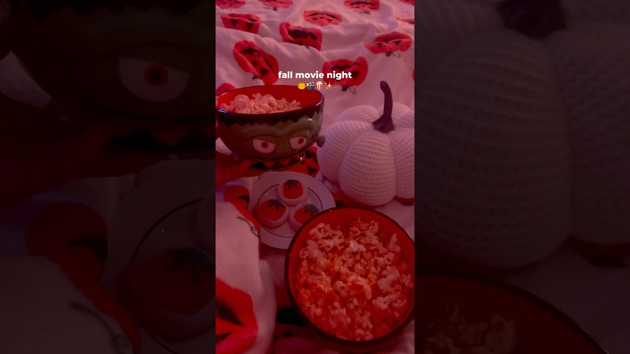 cozy fall movie night! 🎃🍿✨ fall halloween movienight cozy halloweendecor