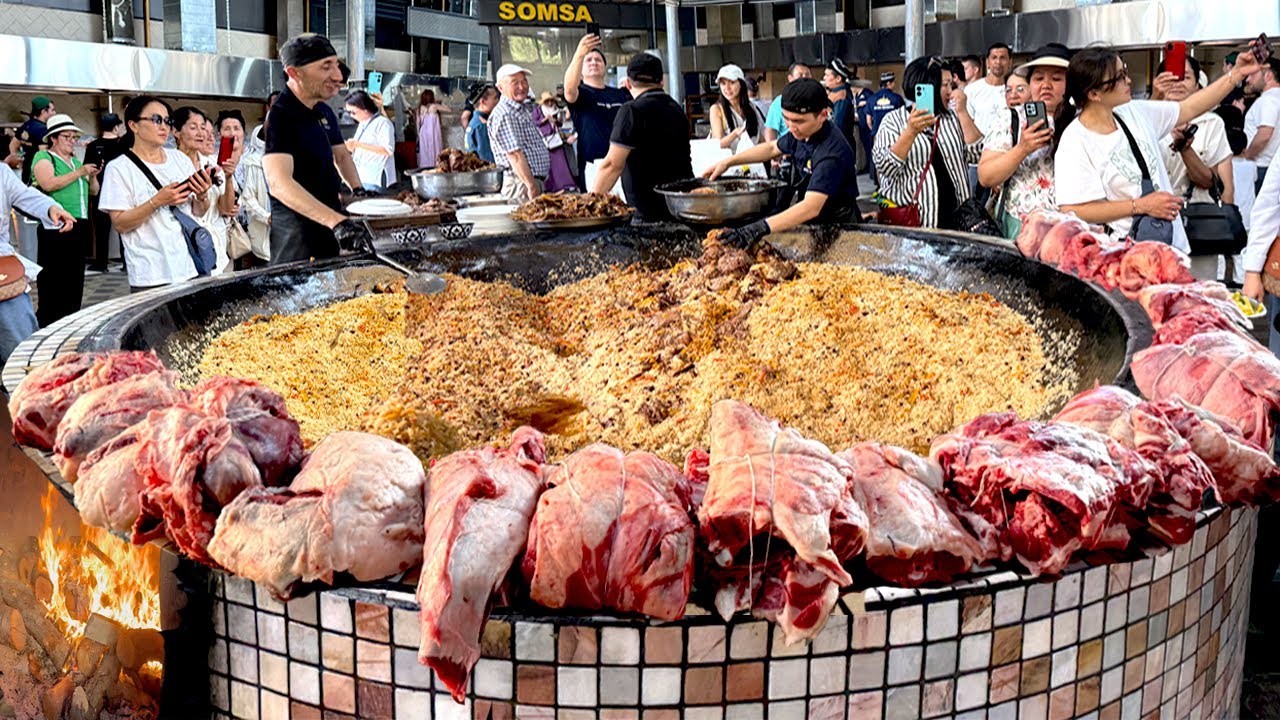 WORLD BIGGEST UZBEK MEAT PILAF COMPLETE MAKING 2025 | UZBEKISTAN MOST DELICIOUS NATIONAL DISHES