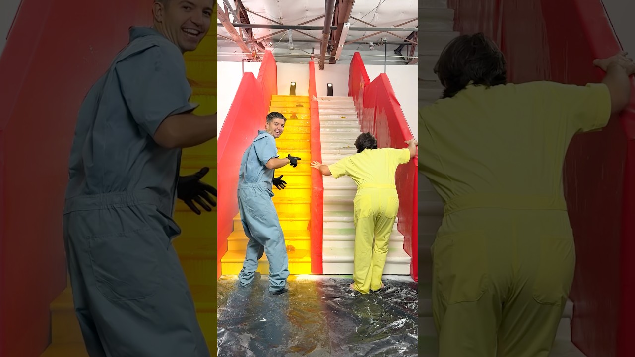 Slippery vs Sticky Stairs! 🧗