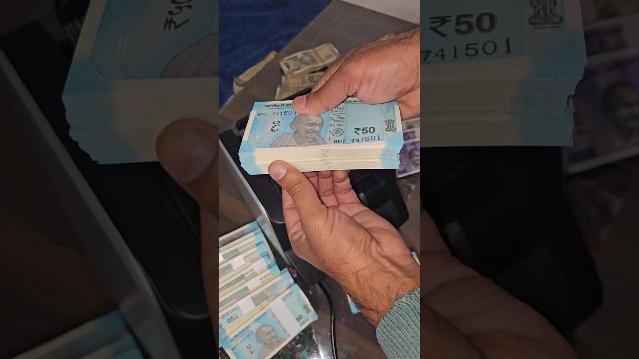 Counting 50-rupees Cash Currency 💸 😴 #shorts