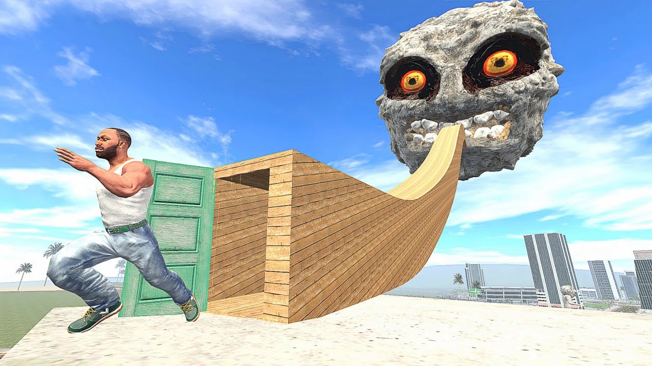 Franklin Found Longest Door To Scary Moon Monster in Indian Bike Driving 3D