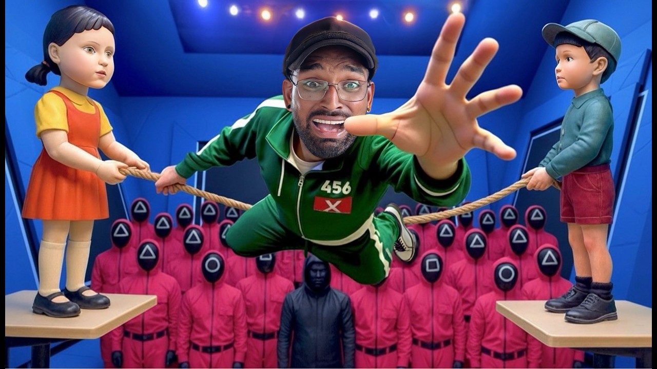 Squid Game in a Magical Trampoline Park 🎭