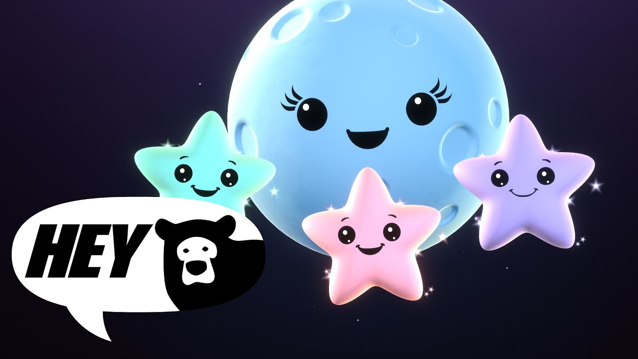 Hey Bear Sensory - Mindful Moon and Sleepy Stars - Wind Down Video - Soft Colours