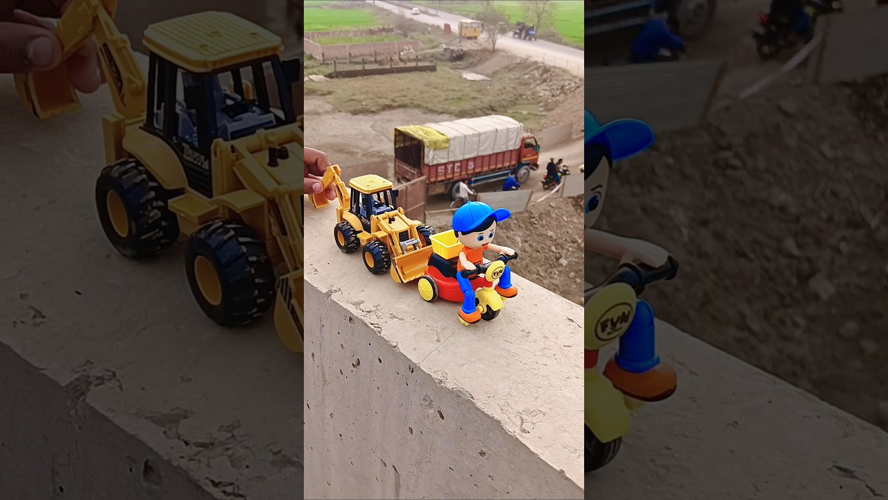 Remote Control Jcb And rider delivery boy Unboxing And Testing Short Video ||