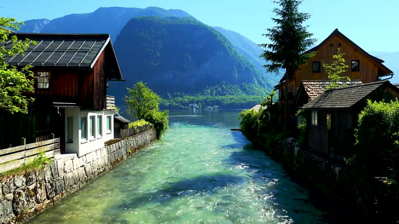 Peaceful River Flowing Sound. Gentle River, Relaxing Nature Sounds. White Noise for Sleep, Study.