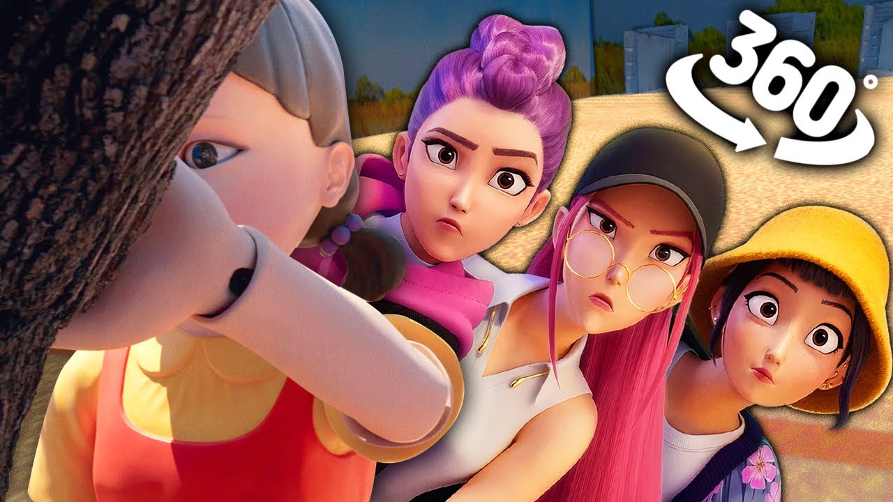 K-Pop Demon Hunters HUNTR/X in Squid Game Red Light, Green Light ! | 360° VR