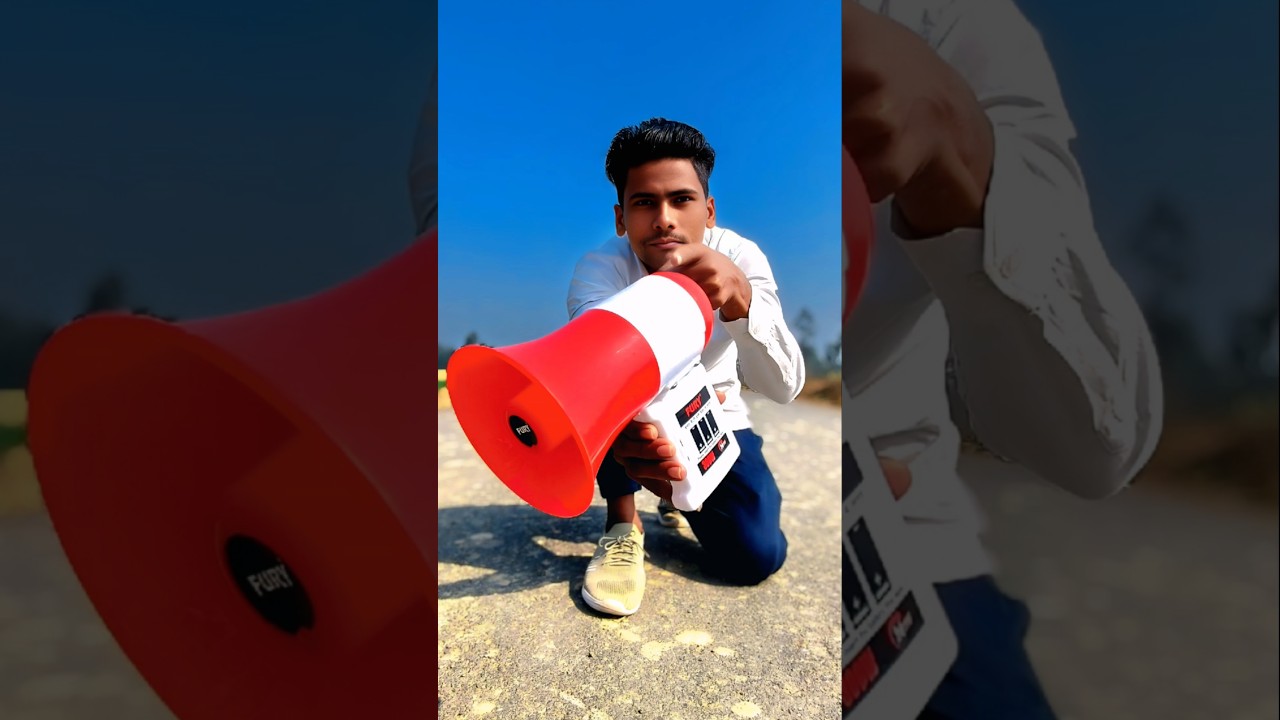 Wireless mic and big size megaphone 📢 Horn unboxing 🔥