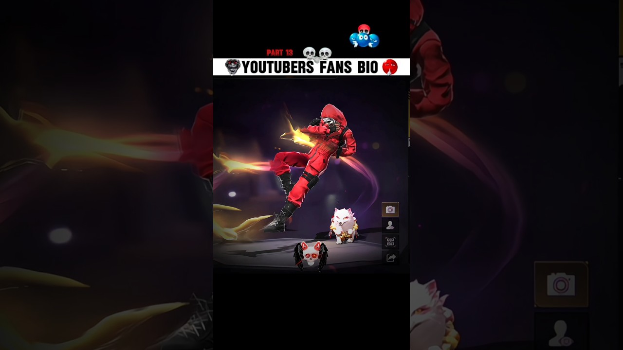 YOUTUBE FAN'S KA ATTITUDE FREE FIRE BIO 💀 [PART 13✓] ☠️ bio freefire youtubers sunita pnrose