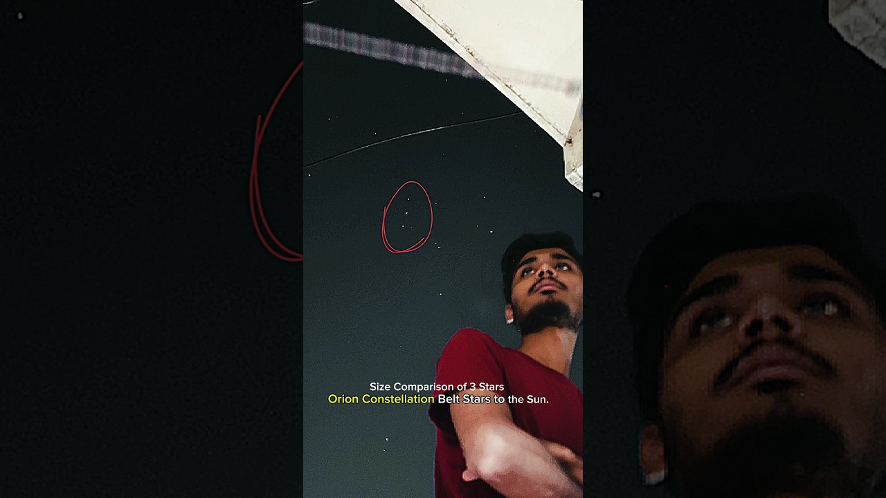 Orion constellation Belt 3 Stars Size comparison to Sun.#space #telescope #astrophotography #orion