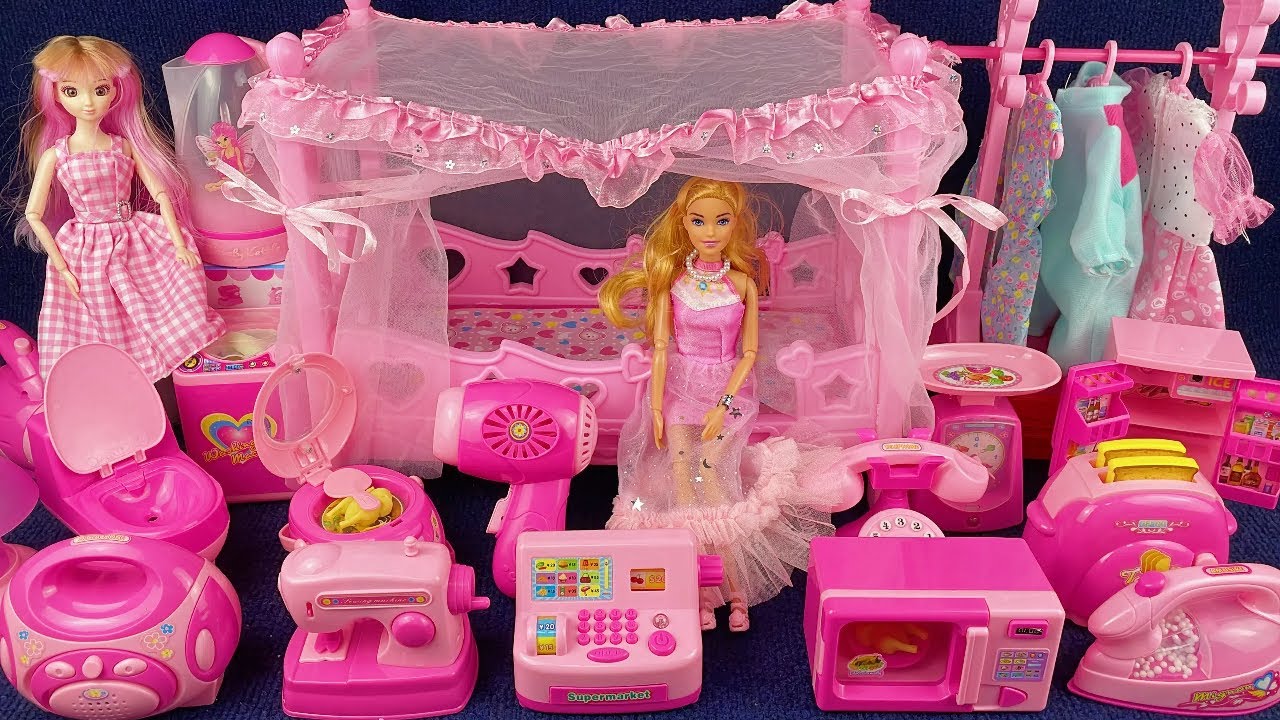 13 Minutes Satisfying with Unboxing Princess Furniture Play Set Review Toys | ASMR (no music)