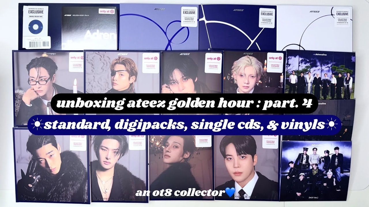 ☼ unboxing ateez golden hour : part.4 ☀︎ standard, digipacks, single cds, & vinyls ☼