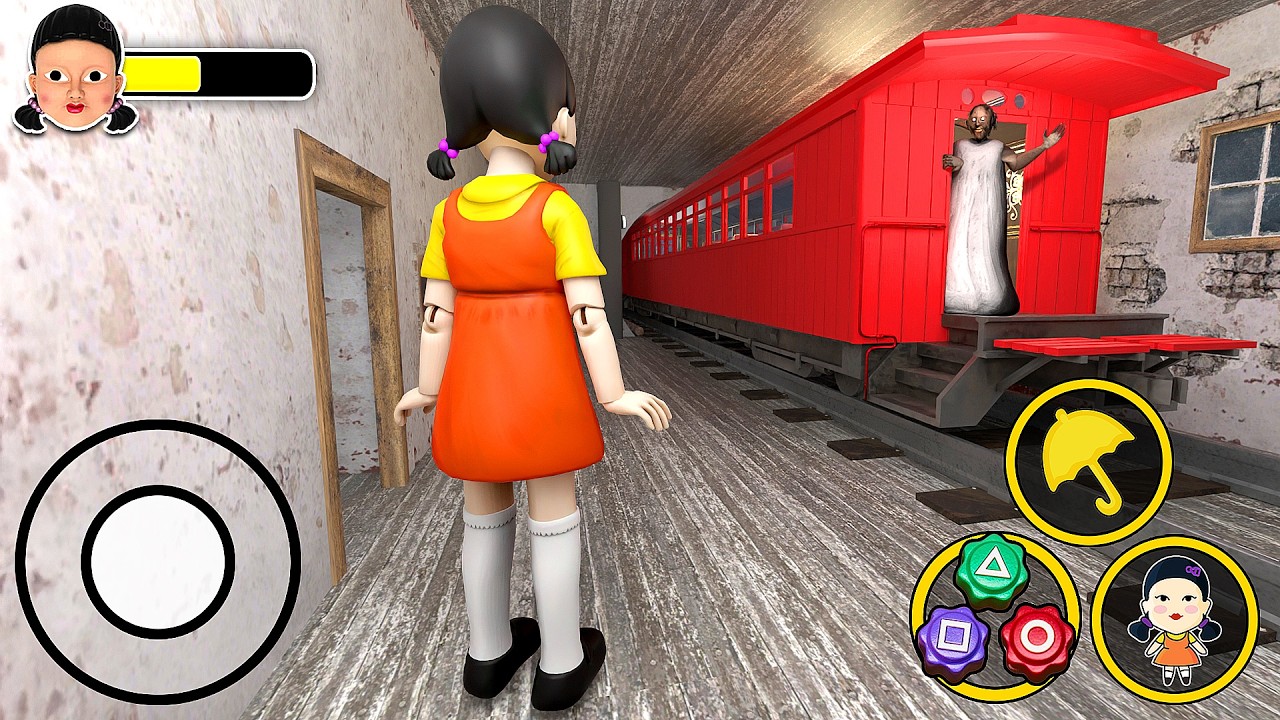 Playing as Squid Game Doll vs Train Escape in Granny House
