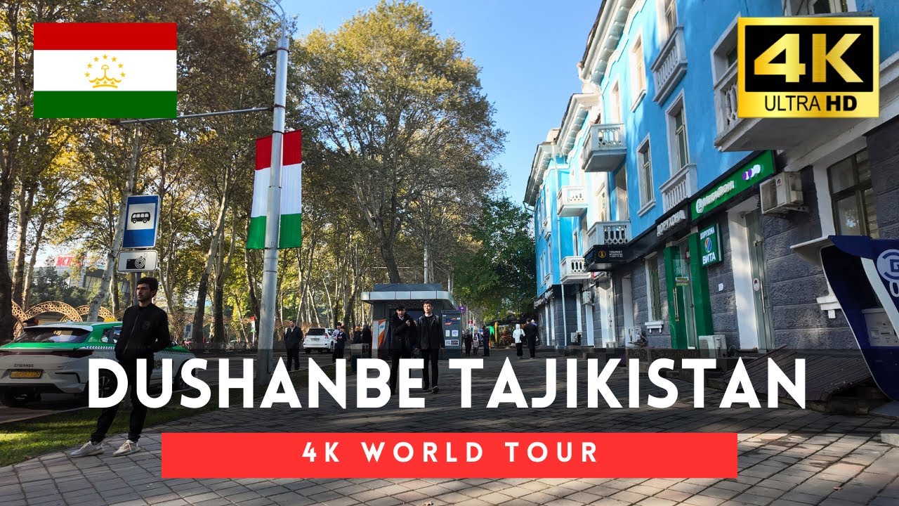 🇹🇯Tajikistan 4k walk - Dushanbe 4K Downtown Walking Tour｜Nov 2024