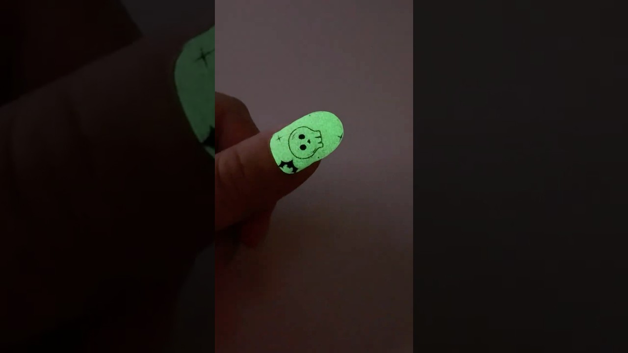 Luminous Interesting Halloween Gel Nail stickers shorts nailart asmr fypgelnails