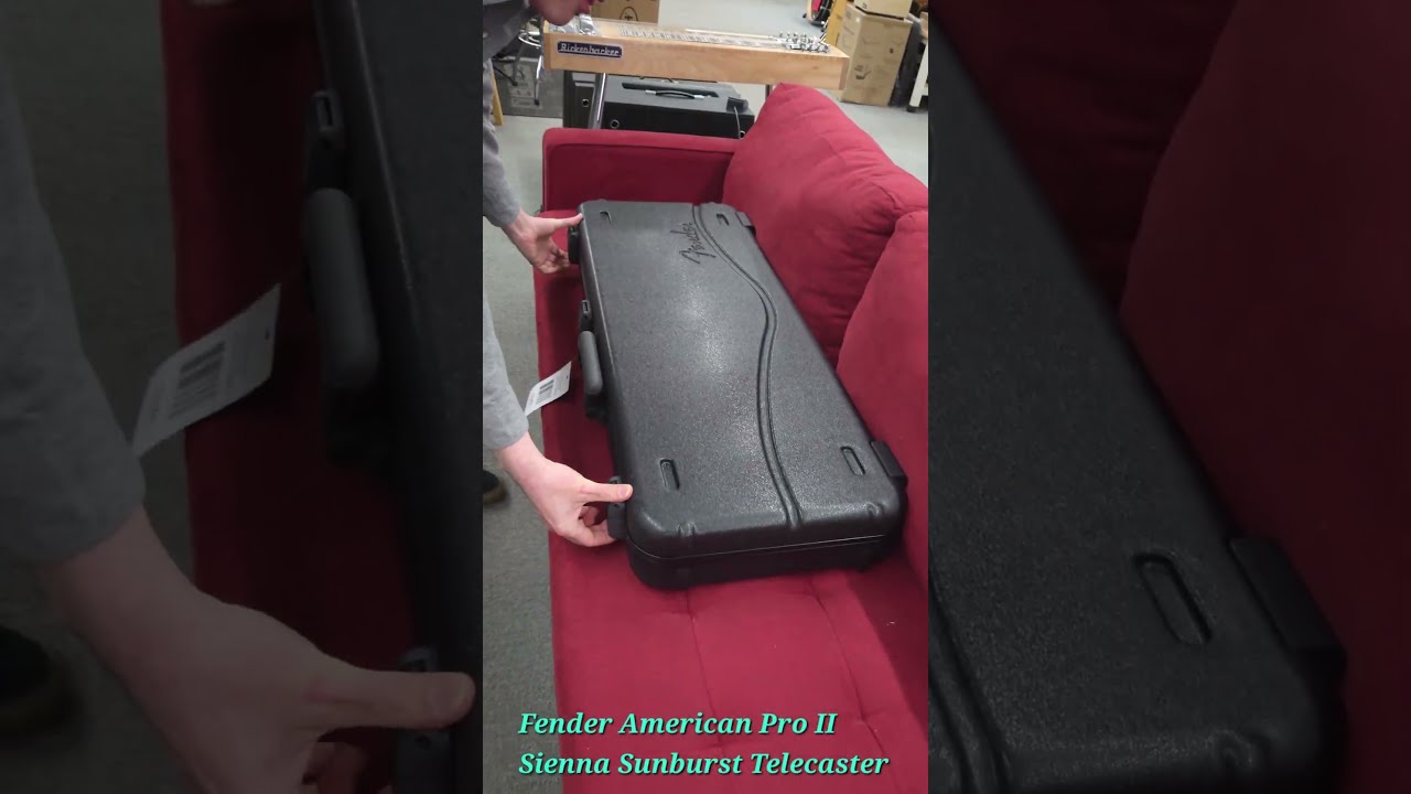 Victor Litz Music unboxing of a new Fender American Pro II Strat in Sienna Sunburst