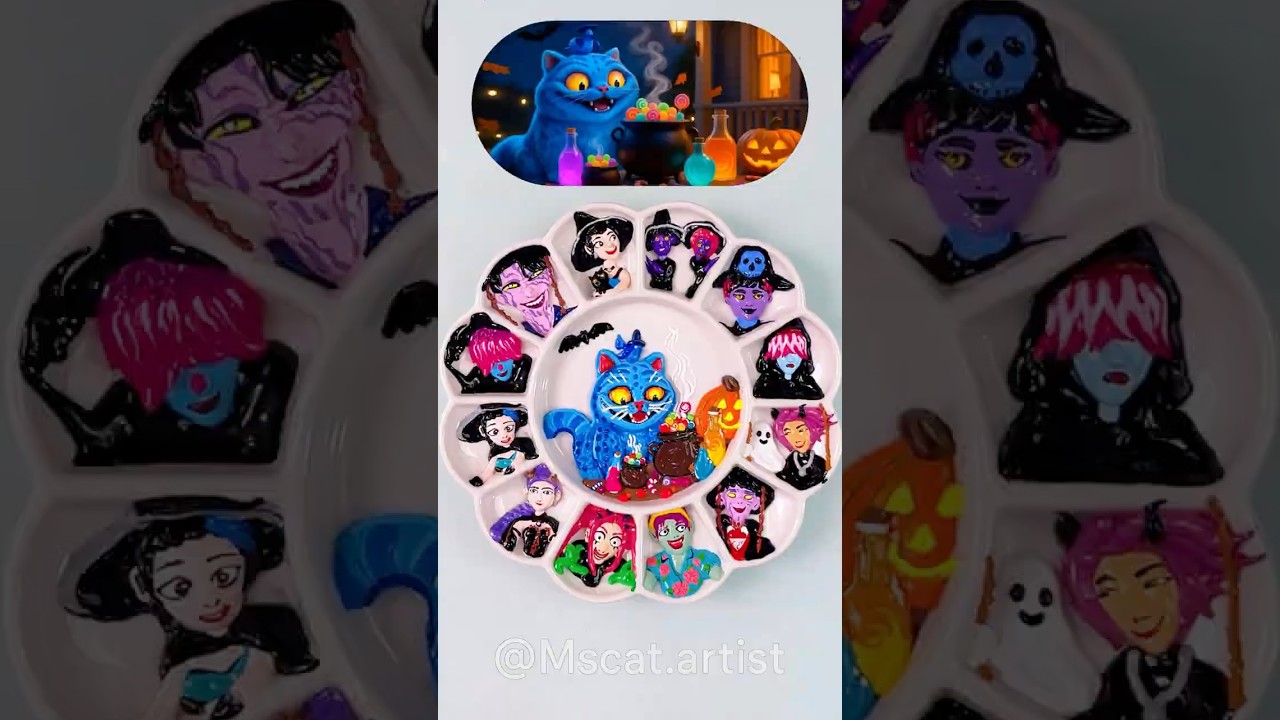 Happy Helloween VS Kpop Demon Hunters (Part 01) kpop colormixing satisfyingmixcolors art