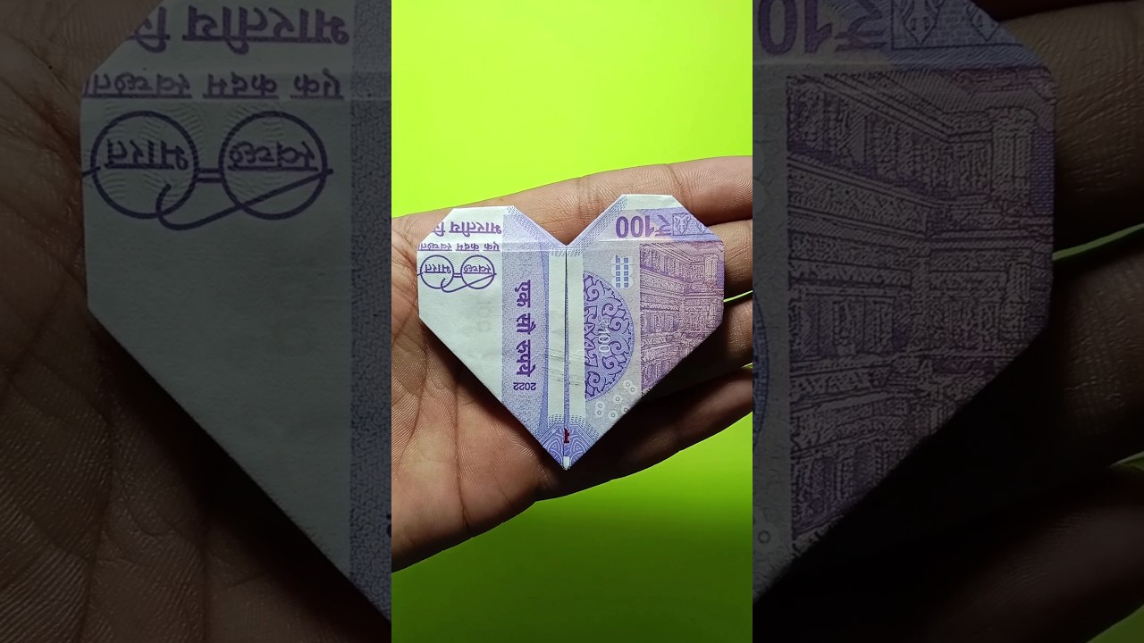 Money Heart Using 100 rs note / दिल for loved ones.♥️ | Money Heart Origami / Craft #shorts