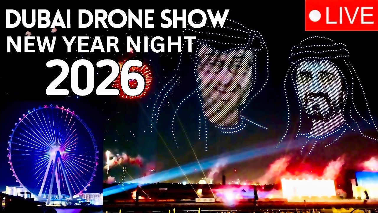 Dubai Drone Show 2026 |4K| Dubai New Year Night Fireworks & Drone Show 2026 🇦🇪 