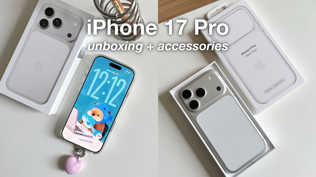 iPhone 17 Pro unboxing + accessories | aesthetic, easy iOS 26 customization