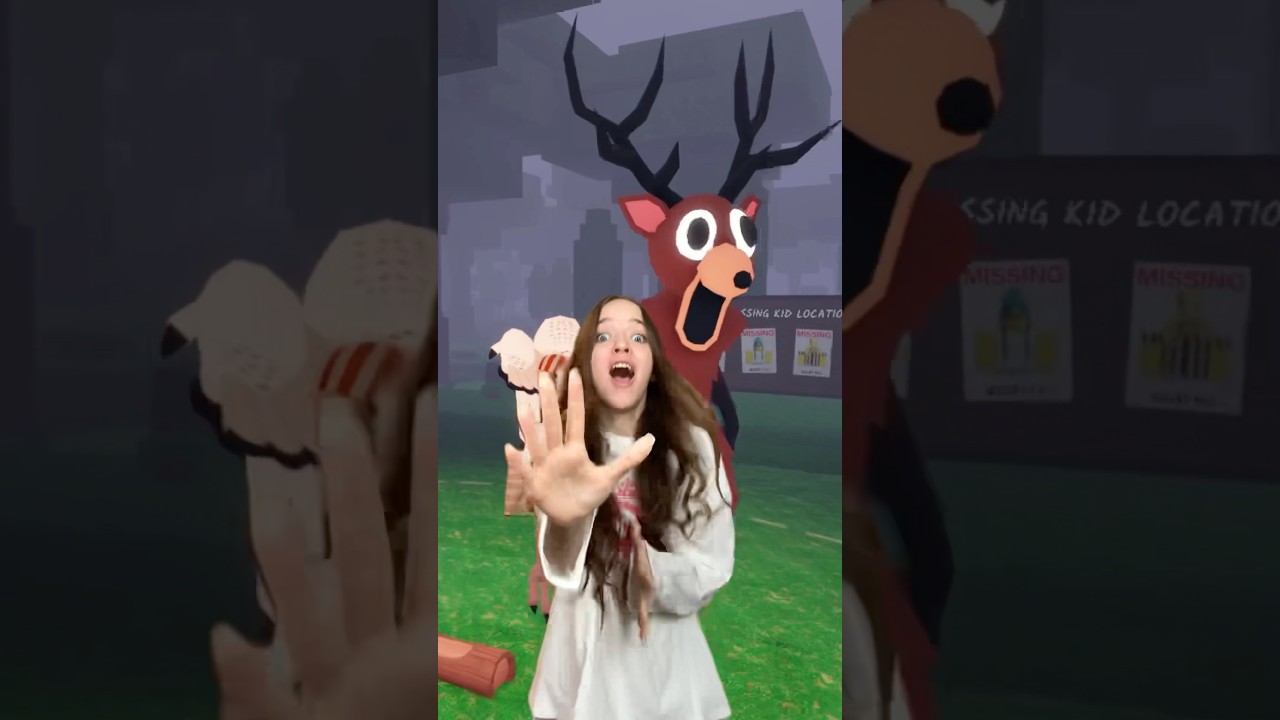 ОЛЕНЬ БЕЖИТ ЗА МНОЙ😱И Я НАПИСАЛА ПЕСНЮ ПРО 99 НОЧЕЙ В ЛЕСУ🥰роблокс игры смешное квинка