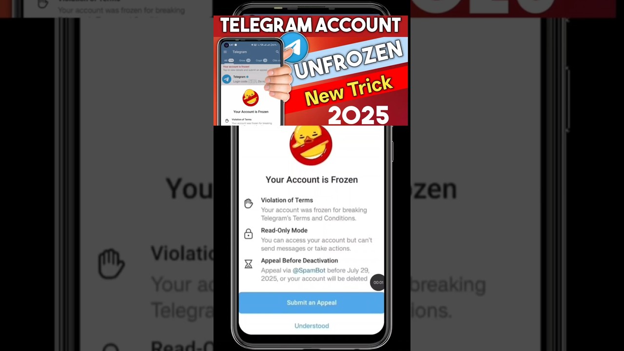 telegram account frozen problem | unfrozen telegram account