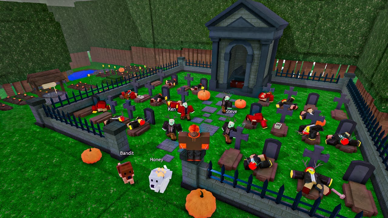 Aku Bangun Base Kuburan Di New Update Helloween.... ( 99 Night In The Forest )