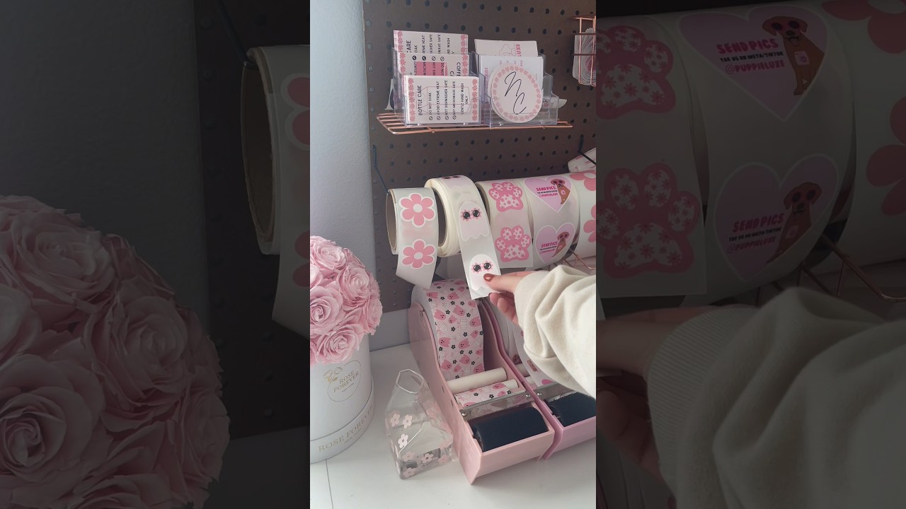 ASMR unboxing of some new spooky packaging stickers👻🩷