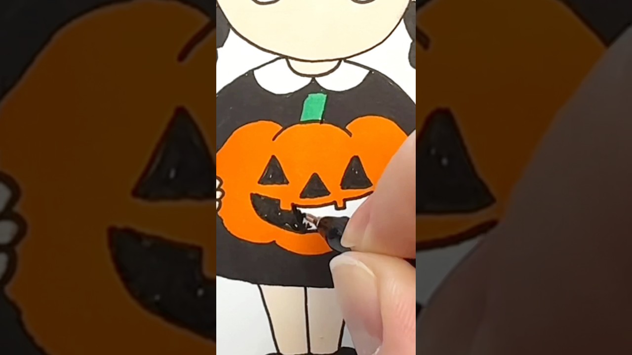 How To Draw A Cute Halloween Girl Fast! shorts kids drawing