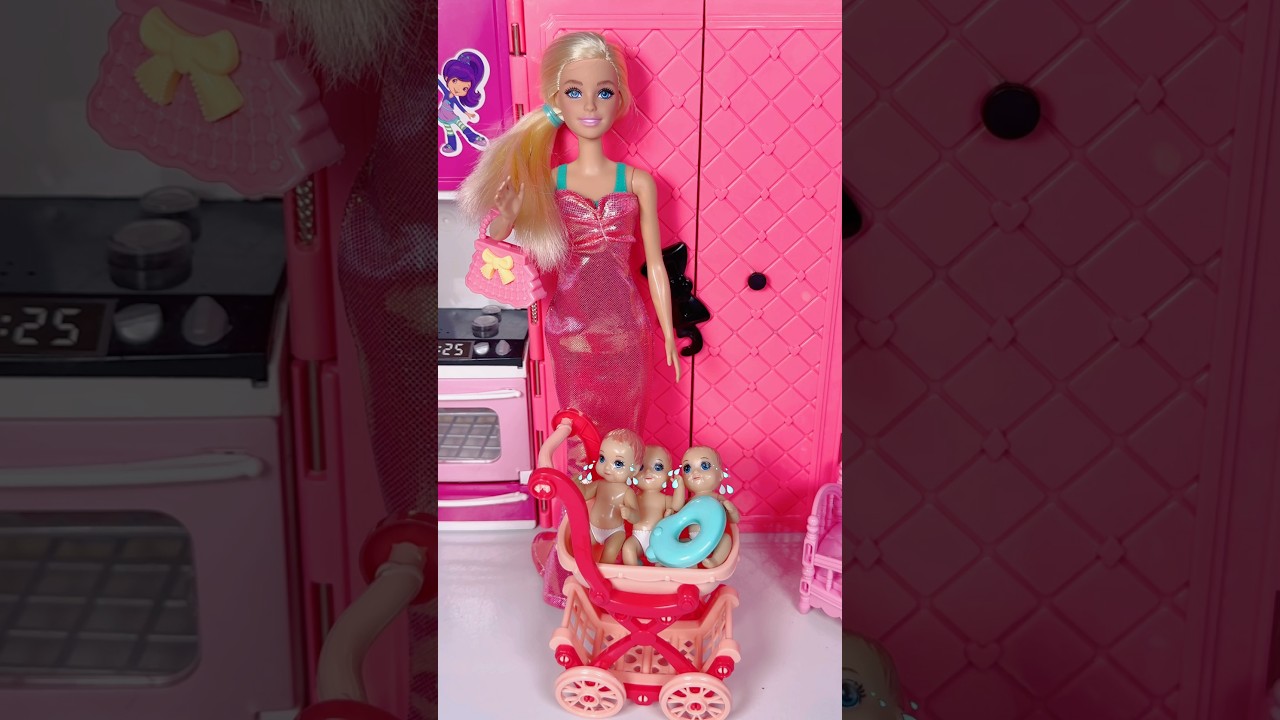 Satisfying With Unboxing & Review Doll Stroller Set Toys, ASMR Video shorts