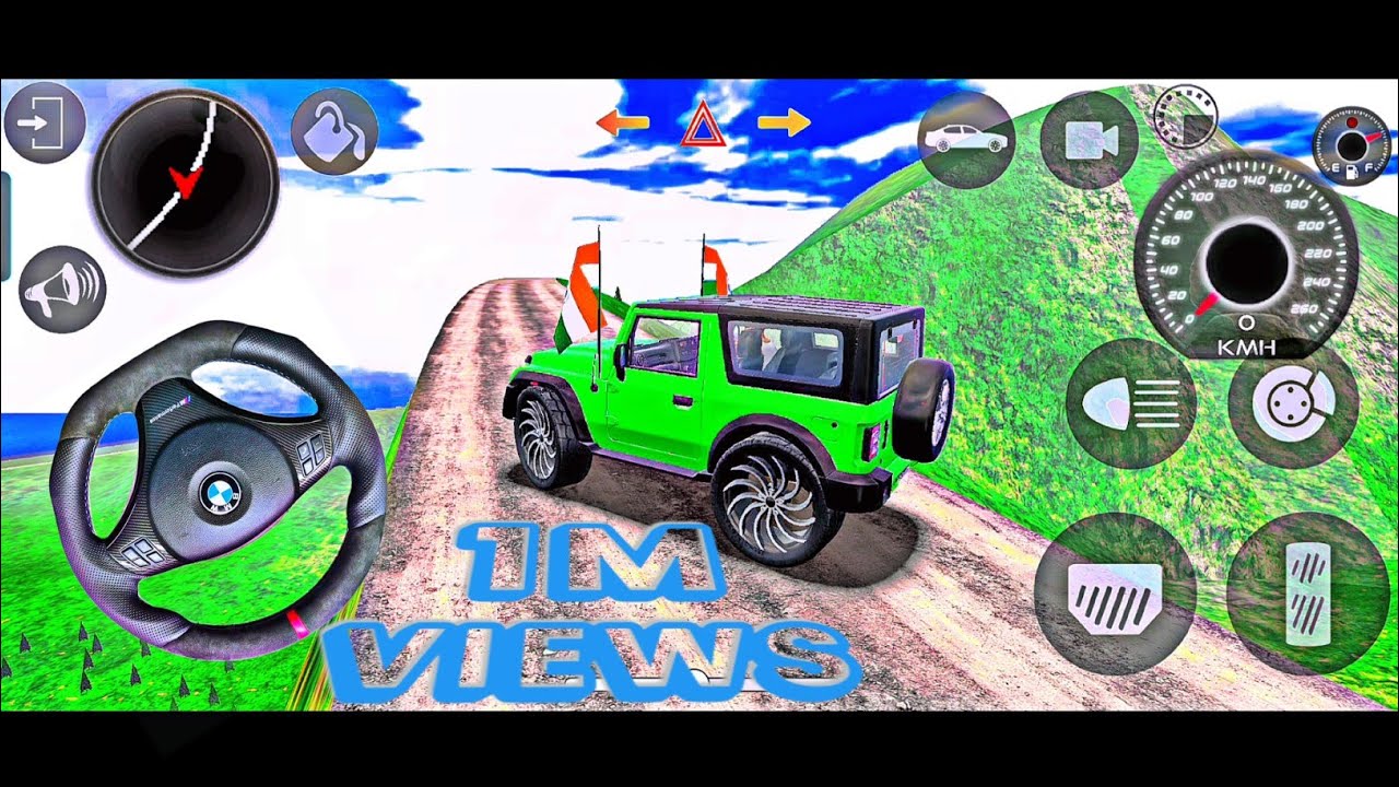 Modified Green Mahindra Thar 💚 | Dollar Song | Offroad 4x4 Indian Car Game 2025 🇮🇳